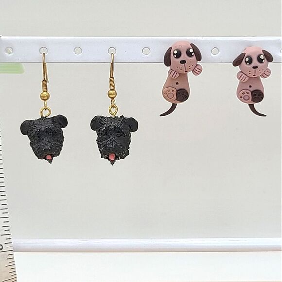 Source Unknown Jewelry - 2 pairs Dog earrings,  pierced